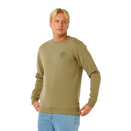 Ripcurl Men's Wetsuit Icon Crew Sweater Surplus Green / Small-Surplus Green / Medium-Surplus Green / Large-Surplus Green / X-Large - 53 Degrees North 