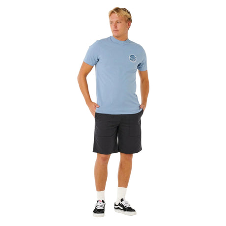 Ripcurl Men's Wettie Passage Icon T-Shirt Ochre / Small-Ochre / Medium-Ochre / Large-Ochre / X-Large-Faded Denim / Small - 53 Degrees North 