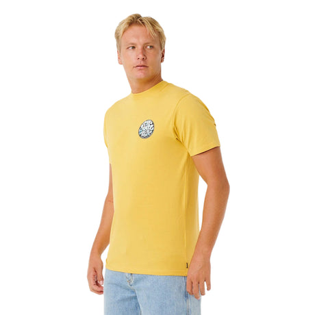 Ripcurl Men's Wettie Passage Icon T-Shirt Ochre / Small-Ochre / Medium-Ochre / Large-Ochre / X-Large-Faded Denim / Small - 53 Degrees North 