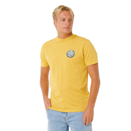 Ripcurl Men's Wettie Passage Icon T-Shirt Ochre / Small-Ochre / Medium-Ochre / Large-Ochre / X-Large-Faded Denim / Small - 53 Degrees North 
