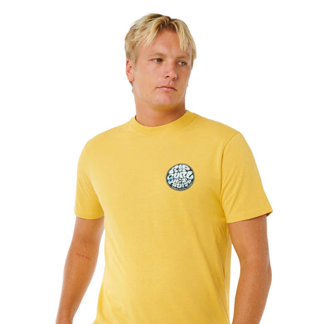 Ripcurl Men's Wettie Passage Icon T-Shirt Ochre / Small-Ochre / Medium-Ochre / Large-Ochre / X-Large-Faded Denim / Small - 53 Degrees North 