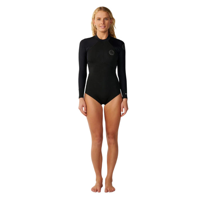 Ripcurl Women's G-Bomb Tropical Long Sleeve Back Zip Good Springsuit Black / X-Small-Black / Small-Black / Medium-Black / Large-Black / X-Large - 53 Degrees North 