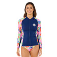 Ripcurl Women's Party Wave UPF Zip Thru Long Sleeve Swimsuit Multi / X-Small-Multi / Small-Multi / Medium-Multi / Large-Multi / X-Large - 53 Degrees North 