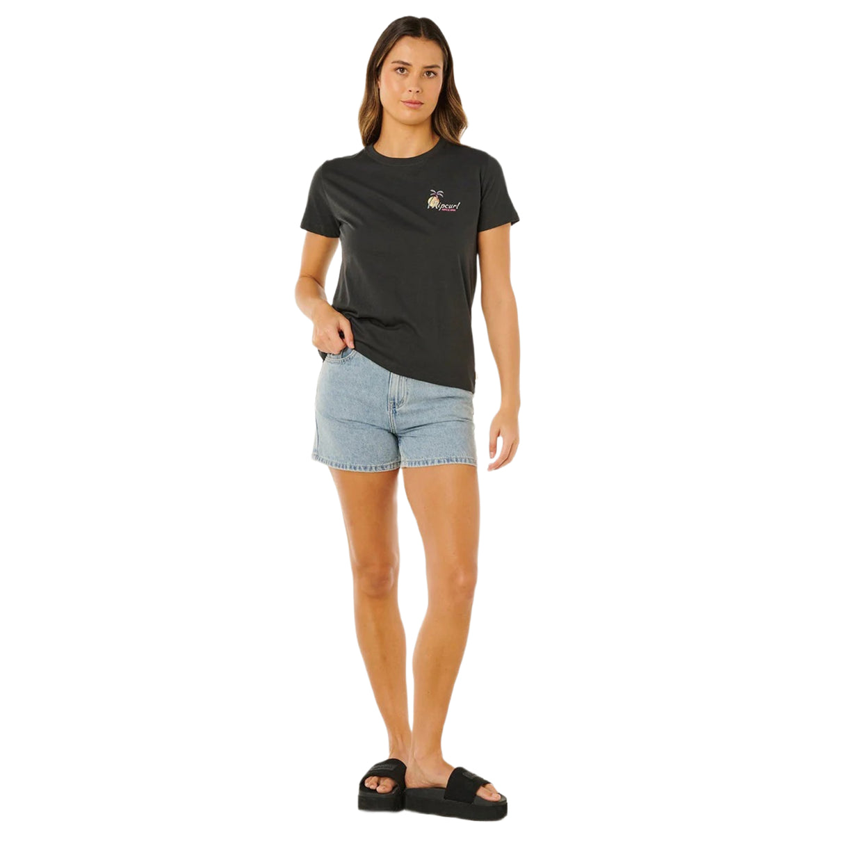 Ripcurl Women's Tide Line Standard T-Shirt Washed Black / X-Small-Washed Black / Small-Washed Black / Medium-Washed Black / Large-Washed Black / X-Large - 53 Degrees North 