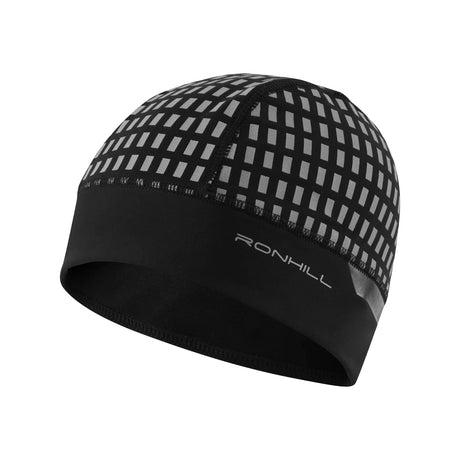 Ronhill Afterhours Thermal Beanie Black/Bright White/Reflect - 53 Degrees North 