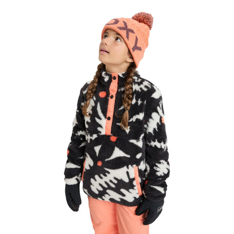 Roxy Girls' Alabama Fleece True Black Big Flower / Age 7-8-True Black Big Flower / Age 9-10-True Black Big Flower / Age 11-12-True Black Big Flower / Age 13-14-True Black Big Flower / Age 15-16 - 53 Degrees North 