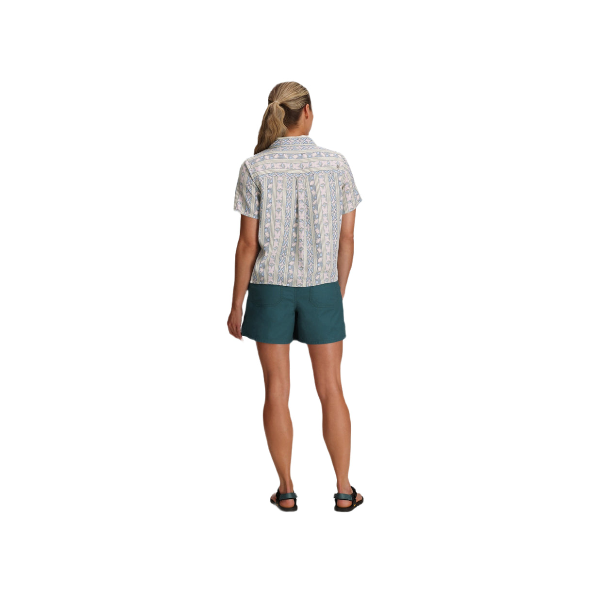 Royal Robbins Women's Camino Pucker Short Sleeve Button Shirt Sage Leaf Botanist Print / X-Small-Sage Leaf Botanist Print / Small-Sage Leaf Botanist Print / Medium-Sage Leaf Botanist Print / Large-Sage Leaf Botanist Print / X-Large - 53 Degrees North 