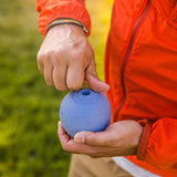 Ruffwear Huckama Rubber Throw Dog Toy Heliotrope Purple-Sage Green-Campfire Orange - 53 Degrees North 