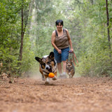 Ruffwear Turnup Rubber Throw Dog Toy Campfire Orange-Heliotrope Purple-Sage Green - 53 Degrees North 