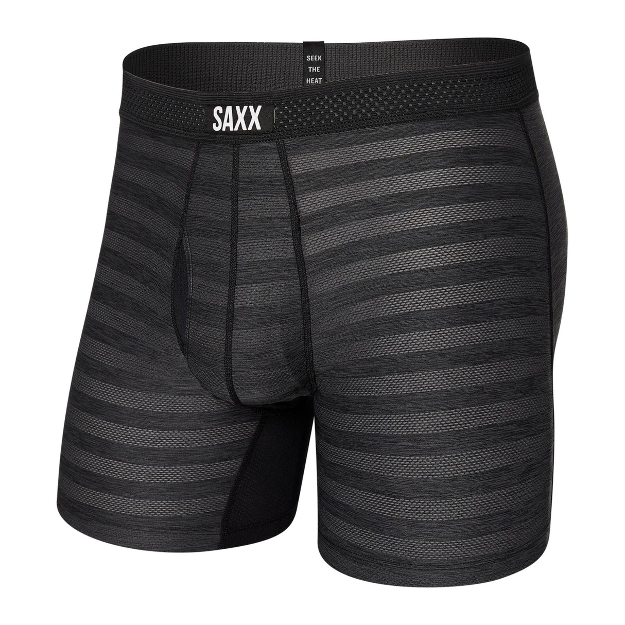 SAXX Men's Droptemp Cooling Mesh Boxer Briefs Black Heather / Small-Black Heather / Medium-Black Heather / Large-Black Heather / X-Large-Dark Denim Heather / Small - 53 Degrees North 