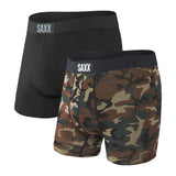 SAXX Men's Vibe Boxer Briefs - 2 Pack Black/Grey / Small-Black/Grey / Medium-Black/Grey / Large-Black/Grey / X-Large-Black/Wood Camo / Small - 53 Degrees North 