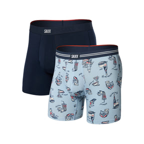 SAXX Men's Vibe Xtra Boxer Brief - 2 Pack High Brow Low Life/Navy / Medium-High Brow Low Life/Navy / Large-High Brow Low Life/Navy / X-Large-Black/Navy / Medium-Black/Navy / Large - 53 Degrees North 