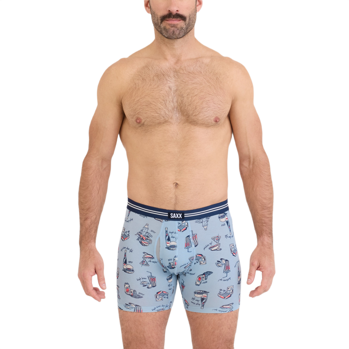 SAXX Men's Vibe Xtra Boxer Brief - 2 Pack High Brow Low Life/Navy / Medium-High Brow Low Life/Navy / Large-High Brow Low Life/Navy / X-Large-Black/Navy / Medium-Black/Navy / Large - 53 Degrees North 