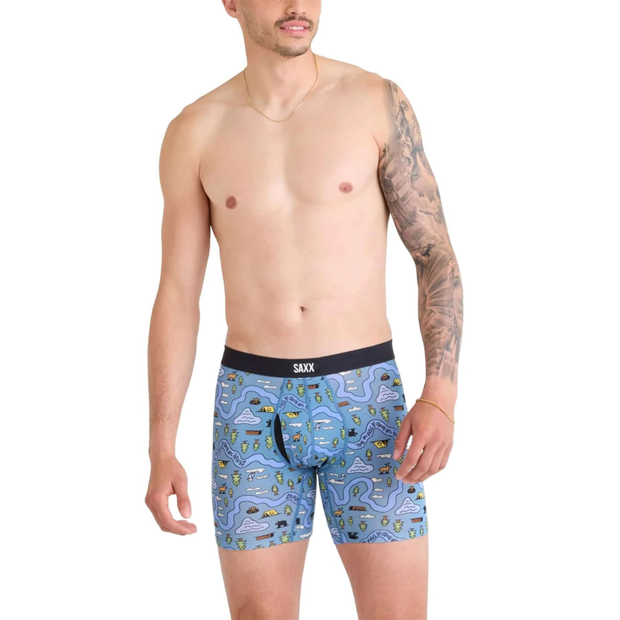 SAXX Men's Vibe Xtra Boxer Briefs SUP Dogs/Ashley Blue / Medium-SUP Dogs/Ashley Blue / Large-SUP Dogs/Ashley Blue / X-Large-Escape to Joshua/Black / Medium-Escape to Joshua/Black / Large - 53 Degrees North 