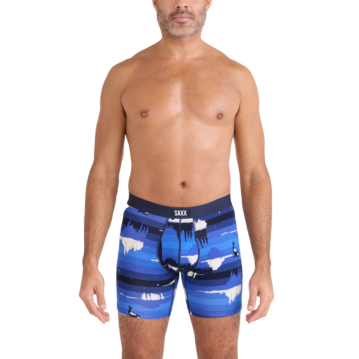 SAXX Men's Vibe Xtra Boxer Briefs SUP Dogs/Ashley Blue / Medium-SUP Dogs/Ashley Blue / Large-SUP Dogs/Ashley Blue / X-Large-Escape to Joshua/Black / Medium-Escape to Joshua/Black / Large - 53 Degrees North 