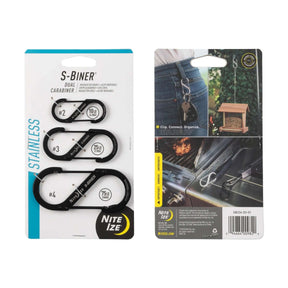 Nite Ize S-Biner Dual Carabiner - 3 Pack Black #- 53 Degrees North 