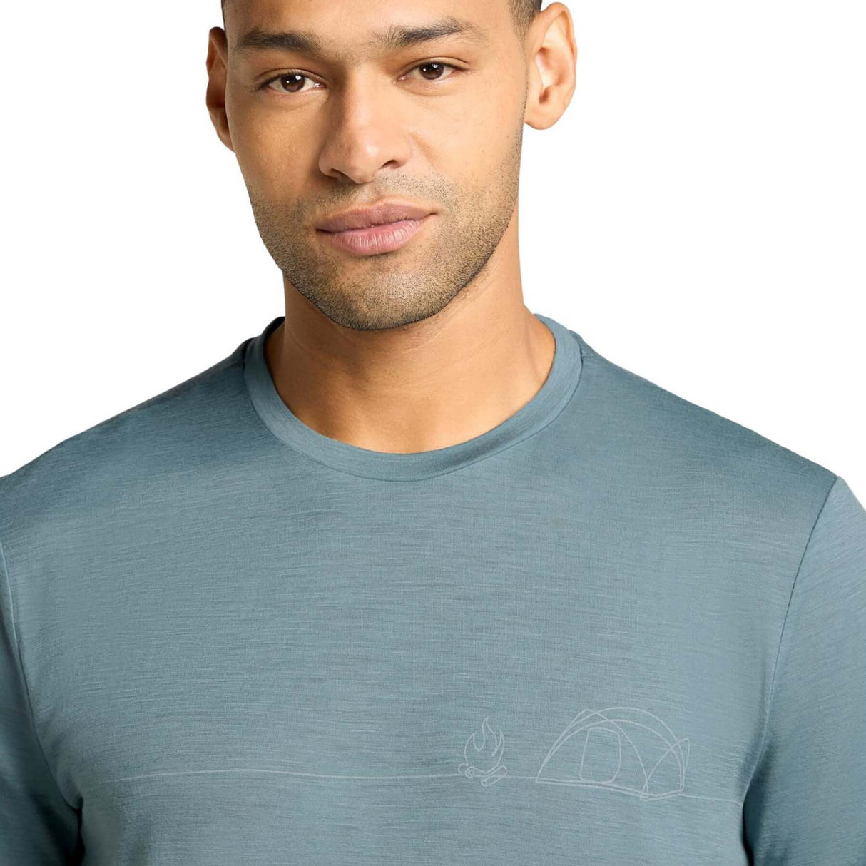 Icebreaker Men's Merino 150 Tech Lite T-Shirt Single Line Camp Blue Ash / Small-Blue Ash / Medium-Blue Ash / Large-Blue Ash / X-Large #- 53 Degrees North 