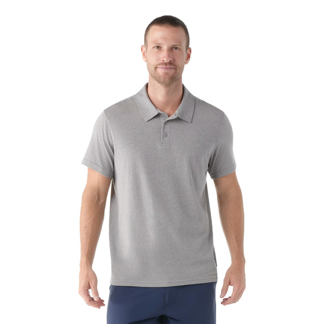 Smartwool Men's Short Sleeve Polo Shirt Light Grey Heather / Small-Light Grey Heather / Medium-Light Grey Heather / Large-Light Grey Heather / X-Large-Twilight Blue / Small #- 53 Degrees North 