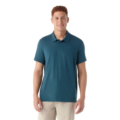 Smartwool Men's Short Sleeve Polo Shirt Light Grey Heather / Small-Light Grey Heather / Medium-Light Grey Heather / Large-Light Grey Heather / X-Large-Twilight Blue / Small #- 53 Degrees North 