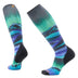 Smartwool Women's Ski Targeted Cushion Compression Print OTC Socks Black / Medium (UK 5-7.5) - 53 Degrees North