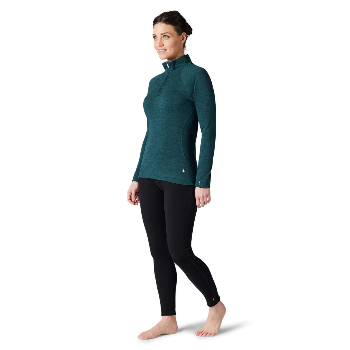 Smartwool Women's Classic Thermal Merino Base Layer 1/4 Zip Top Light Grey Foggy Pines / X-Small-Light Grey Foggy Pines / Small-Light Grey Foggy Pines / Medium-Light Grey Foggy Pines / Large-Light Grey Foggy Pines / X-Large #- 53 Degrees North 