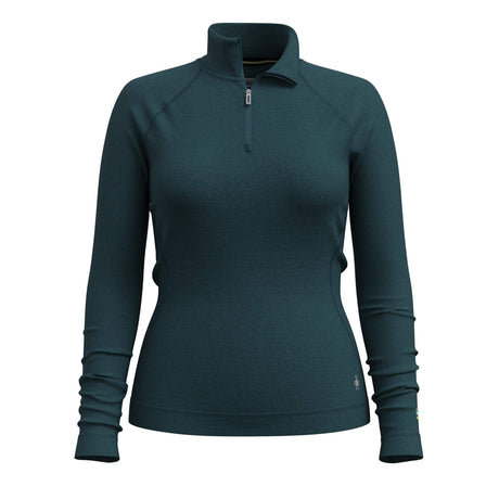 Smartwool Women's Classic Thermal Merino Base Layer 1/4 Zip Top Light Grey Foggy Pines / X-Small-Light Grey Foggy Pines / Small-Light Grey Foggy Pines / Medium-Light Grey Foggy Pines / Large-Light Grey Foggy Pines / X-Large #- 53 Degrees North 