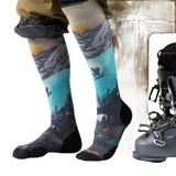 Men's Ski Targeted Cushion Winter Phase Print OTC Socks
