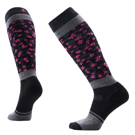 Smartwool Women's Snowboard Targeted Cushion Wild Blossom OTC Socks in Black