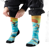 Women's Ski Targeted Cushion Steep Days Print OTC Socks