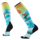 Women's Ski Targeted Cushion Steep Days Print OTC Socks