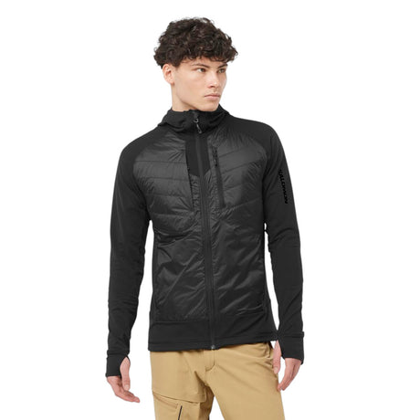 Salomon Men's Elixir Hybrid Hooded Insulated Jacket Deep Black / Small-Deep Black / Medium-Deep Black / Large-Deep Black / X-Large-Deep Black / XX-Large - 53 Degrees North 