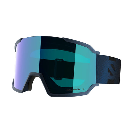 Salomon S/View 3 ML Ski Goggles Black/Black-White/Mid Red-Dress Blue/Mid Blue - 53 Degrees North 