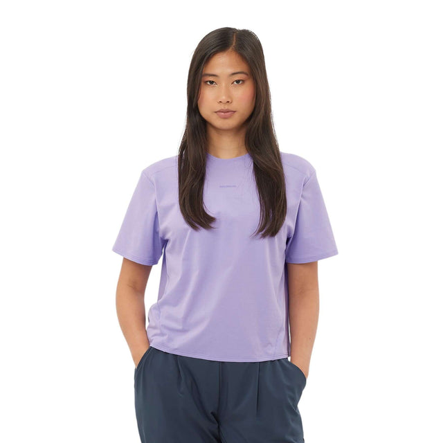 Salomon Women's Trackline Short Sleeve T-Shirt Violet Tulip / X-Small - 53 Degrees North