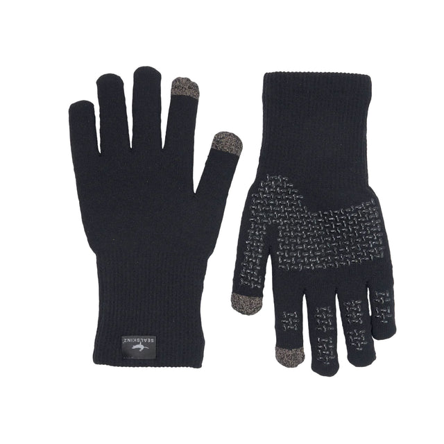 Sealskinz Anmer Waterproof All Weather Ultra Grip Knitted Gloves Black / Small-Black / Medium-Black / Large-Black / X-Large - 53 Degrees North 