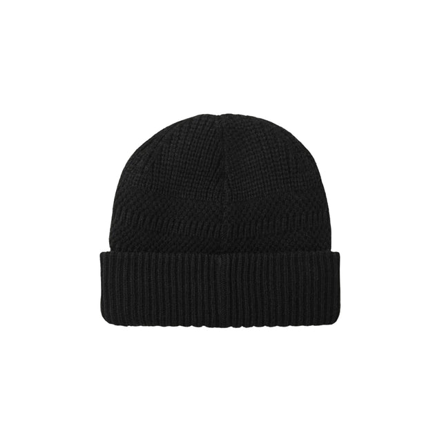 Sealskinz Gressenhall Waterproof Cold Weather Textured Stripe Roll Cuff Beanie Black / Small/Medium - 53 Degrees North