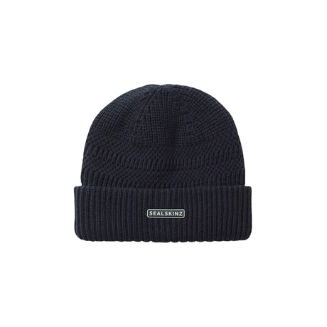 Sealskinz Gressenhall Waterproof Cold Weather Textured Stripe Roll Cuff Beanie Black / Small/Medium-Black / Large/X-Large-Black / XX-Large-Navy / Small/Medium-Navy / Large/X-Large - 53 Degrees North 