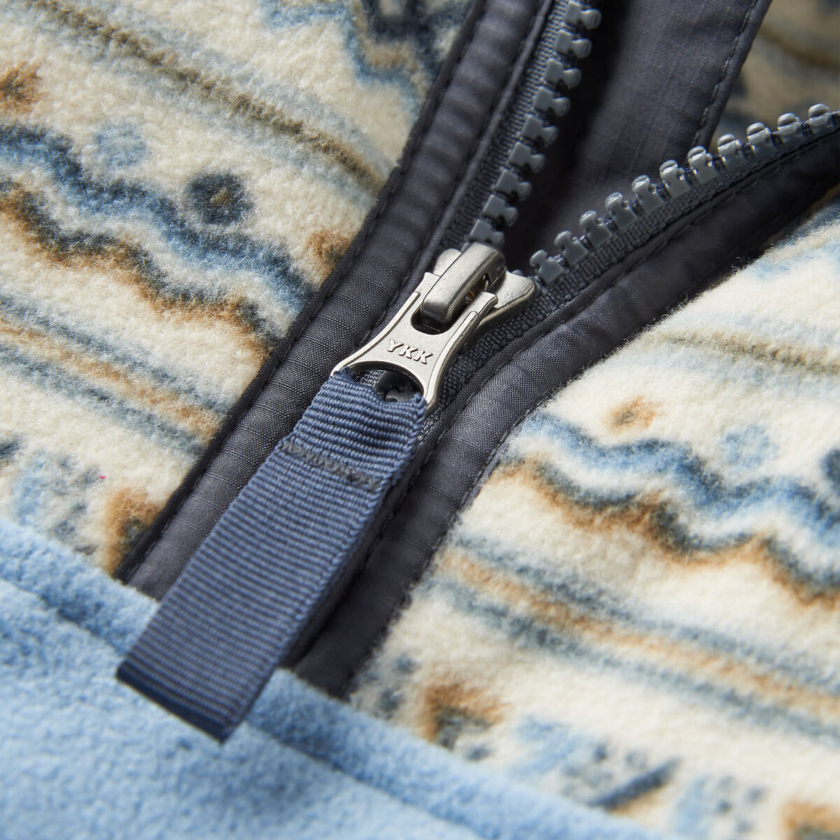 Passenger Men's Set Off Recycled Polar Quarter Zip Fleece Geo Stripe Birch / Small-Geo Stripe Birch / Medium-Geo Stripe Birch / Large-Geo Stripe Birch / X-Large-Oatmeal/Espresso / Small #- 53 Degrees North 