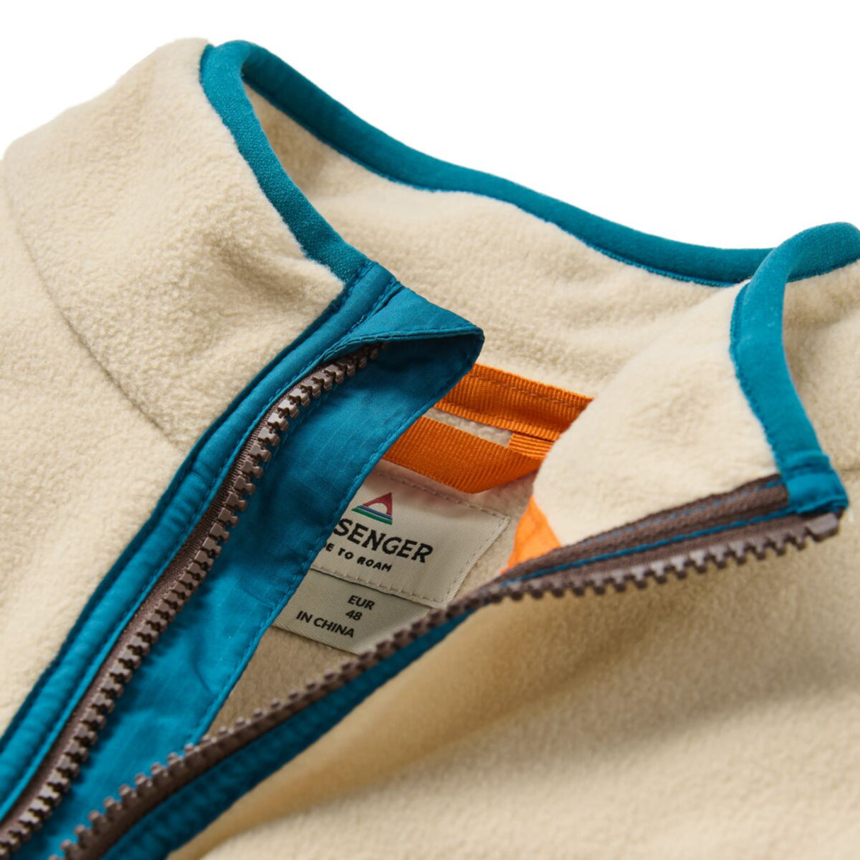 Passenger Men's Set Off Recycled Polar Quarter Zip Fleece Geo Stripe Birch / Small-Geo Stripe Birch / Medium-Geo Stripe Birch / Large-Geo Stripe Birch / X-Large-Oatmeal/Espresso / Small #- 53 Degrees North 