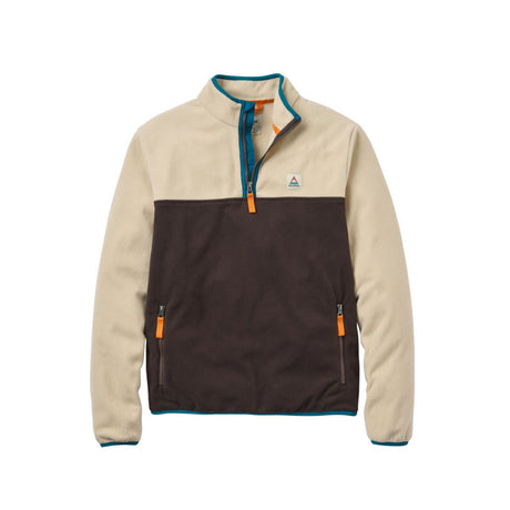 Passenger Men's Set Off Recycled Polar Quarter Zip Fleece Geo Stripe Birch / Small-Geo Stripe Birch / Medium-Geo Stripe Birch / Large-Geo Stripe Birch / X-Large-Oatmeal/Espresso / Small #- 53 Degrees North 