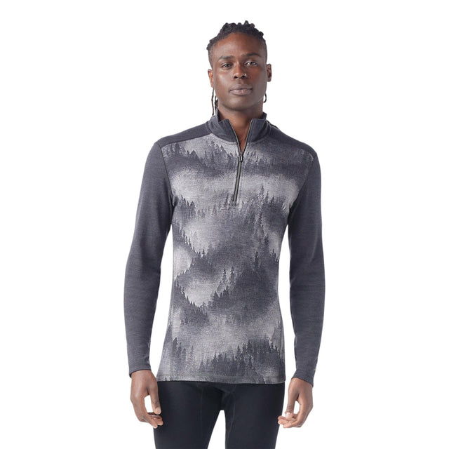 Smartwool Men's Classic Thermal Merino Base Layer 1/4 Zip Shirt Charcoal Foggy Pines / Small-Charcoal Foggy Pines / Medium-Charcoal Foggy Pines / Large-Charcoal Foggy Pines / X-Large-Charcoal Heather / Small - 53 Degrees North 