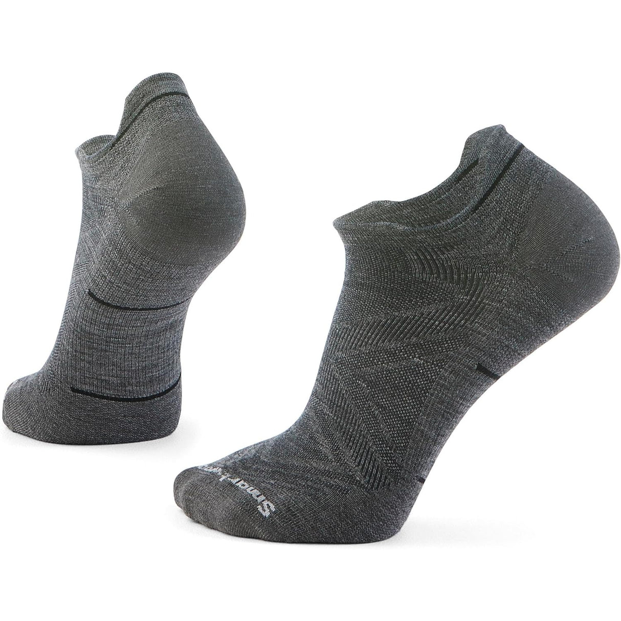 Smartwool Men's Run Zero Cushion Low Ankle Socks Black / Medium (UK 5-7.5)-Black / Large (UK 8-10.5)-Black / X-Large (UK 11-13.5.)-Medium Grey / Large (UK 8-10.5) - 53 Degrees North 