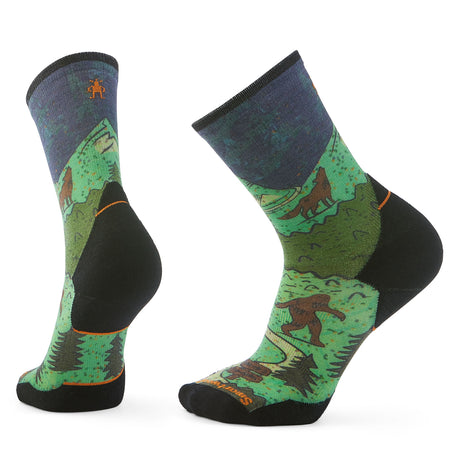 Smartwool Men's Trail Run Targeted Cushion Neature Print Crew Socks Twilight Blue / Large (UK 8-10.5) - 53 Degrees North 