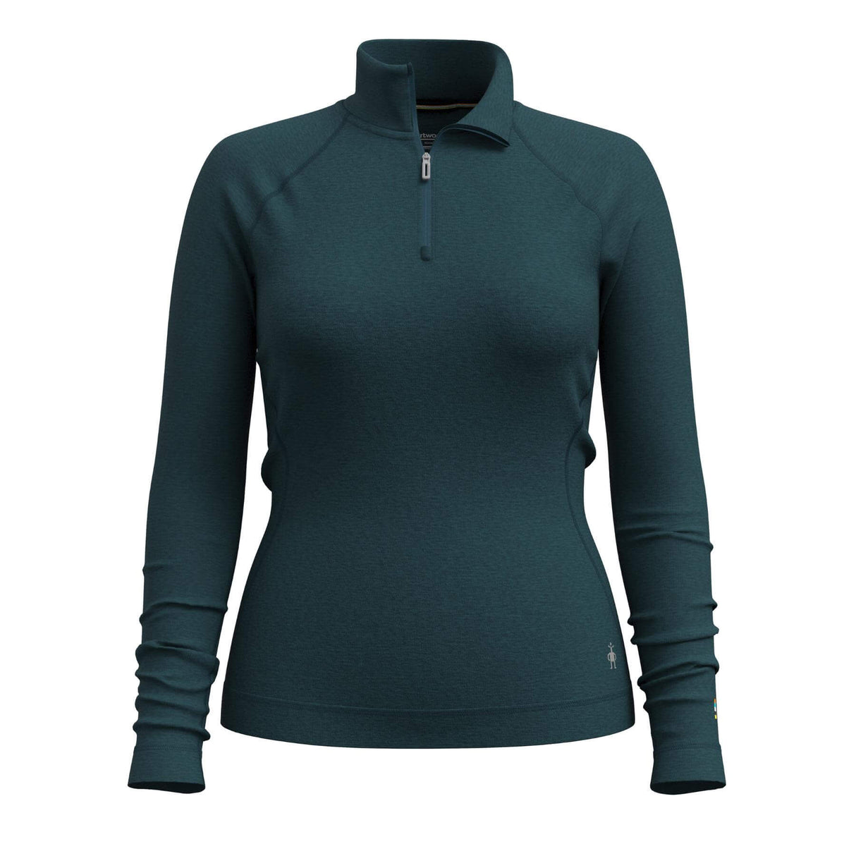 Smartwool Women's Classic Thermal Merino Base Layer 1/4 Zip Top Light Grey Foggy Pines / X-Small-Light Grey Foggy Pines / Small-Light Grey Foggy Pines / Medium-Light Grey Foggy Pines / Large-Light Grey Foggy Pines / X-Large - 53 Degrees North 