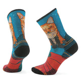 Smartwool Women's Hike Targeted Cushion Geo Fox Print Crew Socks Orange Rust / Medium (UK 5-7.5) - 53 Degrees North 