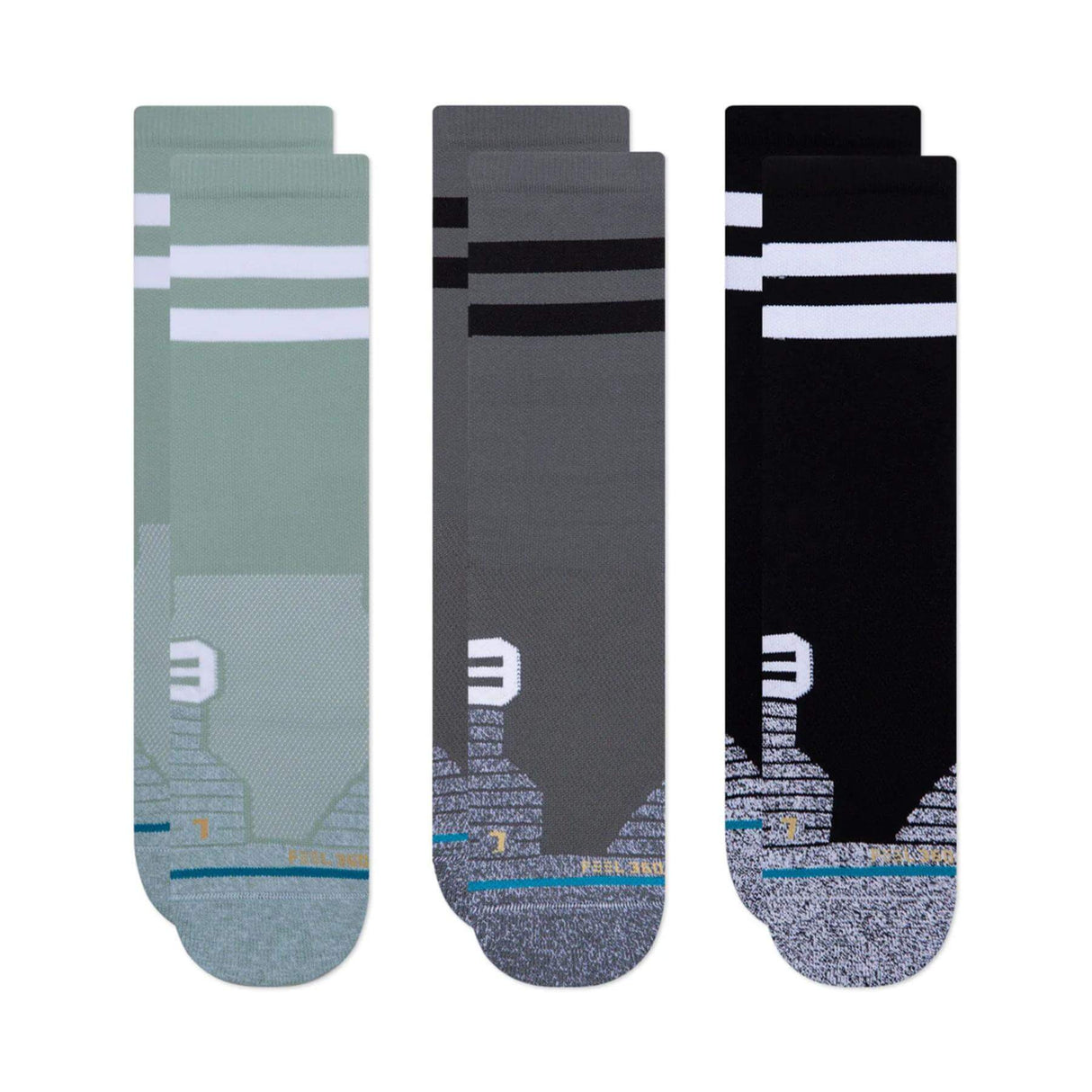 Stance Franchise Crew Socks - 3 Pack Multi / Medium (UK 5.5-8)-Multi / Large (UK 8.5-11.5) - 53 Degrees North 