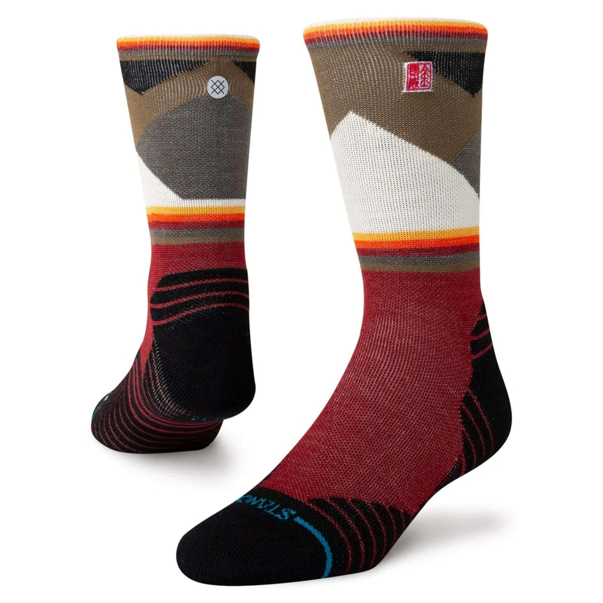 Stance Jimmy Chin Mid Wool Crew Socks Red / Medium (UK 5.5-8)-Red / Large (UK 8.5-11.5) - 53 Degrees North 