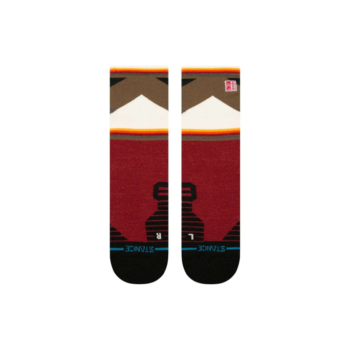 Stance Jimmy Chin Mid Wool Crew Socks Red / Medium (UK 5.5-8)-Red / Large (UK 8.5-11.5) - 53 Degrees North 