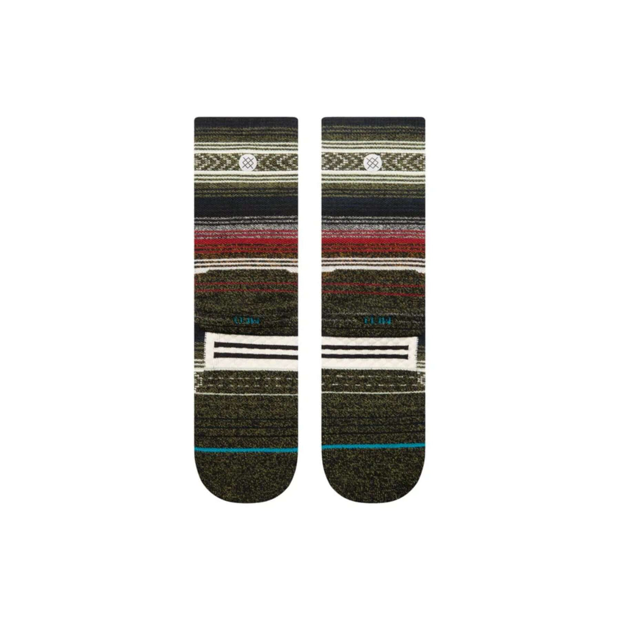 Stance Mid Wool Crew Socks Black / Medium (UK 5.5-8)-Black / Large (UK 8.5-11.5)-Black/Red / Medium (UK 5.5-8)-Black/Red / Large (UK 8.5-11.5)-Olive / Medium (UK 5.5-8) - 53 Degrees North 