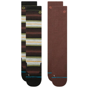 Stance Venture Ultralight Wool Snow Socks - 2 Pack Brown / Medium (UK 5.5-8)-Brown / Large (UK 8.5-11.5) - 53 Degrees North 