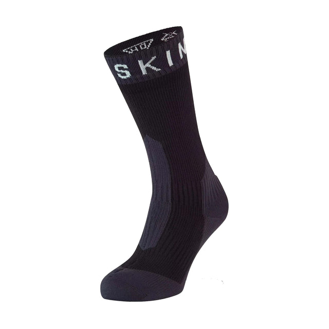 Sealskinz Stanfield Waterproof Extreme Cold Weather Mid Length Socks Black / Small (UK 3-5)-Black / Medium (UK 6-8)-Black / Large (UK 9-11)-Black / X-Large (UK 12-14) #- 53 Degrees North 